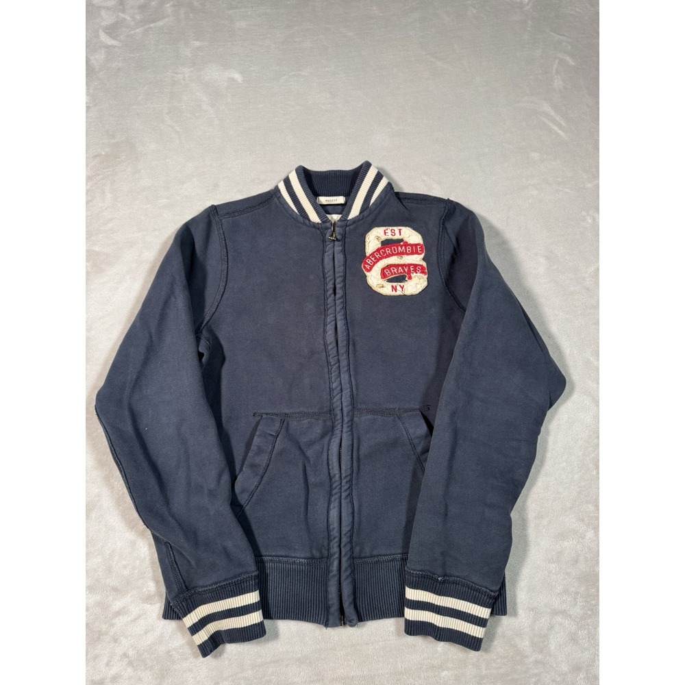 Vintage Abercrombie and Fitch Muscle Jacket (Fit Small) Blue Y2K